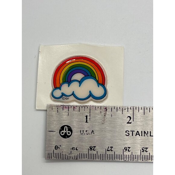 Vintage GII Rainbow & Cloud Sticker 1980s Unused 1.5" New Unused - Picture 4 of 4